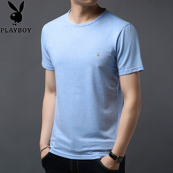 花花公子（PLAYBOY ESTABLISHED 1953） 短袖 男士T恤 花蘭色9500yy 
