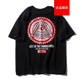 尊尚鳥(niǎo) 短袖 男士T恤 眼睛 黑色 