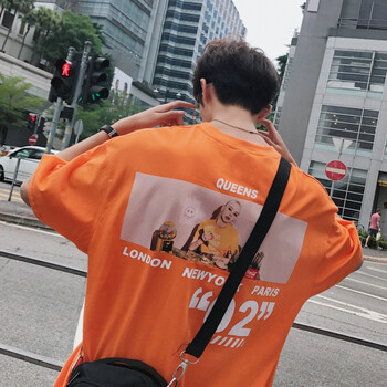 創(chuàng)苗（CHUANGMIAO） 短袖 男士T恤 桔紅色 