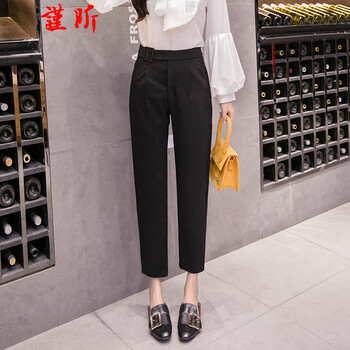 謹(jǐn)昕 高腰 直筒褲 女 長褲 休閑褲