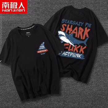 南極人（Nanjiren） 短袖 男士T恤 黑/shark 