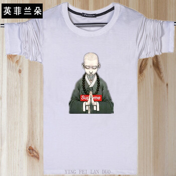 英菲蘭朵（YING FEI LAN DUO） 長袖 男士T恤 和尚白色 