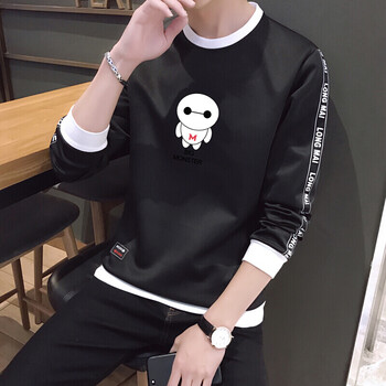 范加爾（FANJIAER） 長(zhǎng)袖 男士T恤 黑色 XL，L，XXL，XXXL，加大，M