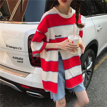短袖女t恤條紋以純