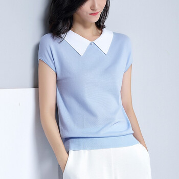 宜朵（yido） 立體裝飾 短袖 T恤 女 娃娃領(lǐng)