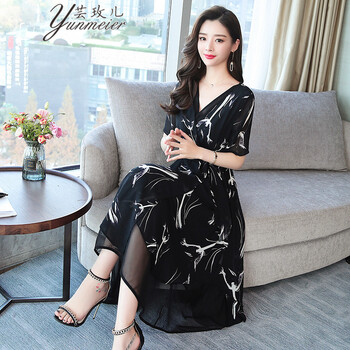 蕓玫兒（yunmeier） 抽象圖案 印花 連衣裙