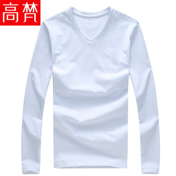 高梵（GOLDFARM） 長(zhǎng)袖 男士T恤 白色 