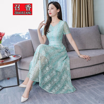 召香（ZHAOXIANG） 花色 拉鏈 連衣裙