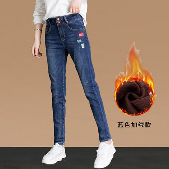 加絨小腳牛仔褲，讓你愛上吃雞