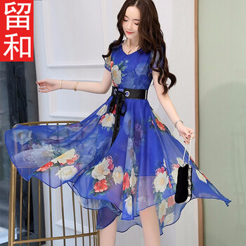 留和 花色，大花，碎花 中國結，深V款，前短后長，花邊，拉鏈，拼色，鏤空 連衣裙