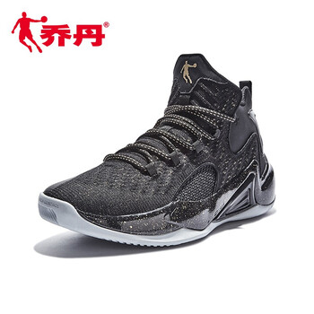 喬丹（QIAODAN）籃球鞋黑色-金色 