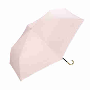 WPC日本防紫外线J型手柄三折遮阳小巧时尚折叠精致便携晴雨太阳伞 三折伞-爱心镂空 樱粉色