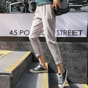 艾依美 高腰 哈倫褲 女 九分褲 休閑褲
