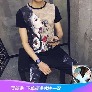 TONCY 短袖 男士T恤 TZ173米黃 