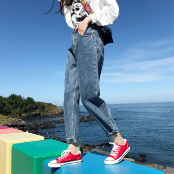 修身直筒牛仔褲，微胖女生的福音