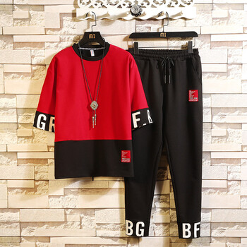 UYUK 五分袖 男士T恤 紅色 XL，L，XXXL，M，XXL