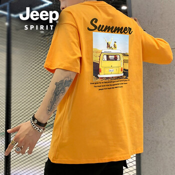 Jeep（吉普） 五分袖 男士T恤 黃色XQ1911066 