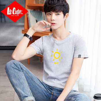 Lee Cooper 短袖 男士T恤 T03-灰色 