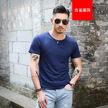 尊尚鳥（zunshangniao） 短袖 男士T恤 圓領(lǐng)藏青 