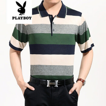 花花公子（PLAYBOY） 短袖 男士T恤 883短袖綠色 