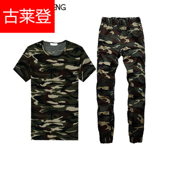 古萊登（GODLIKE） 短袖 男士T恤 迷彩軍綠套裝長(zhǎng)褲 