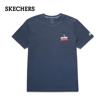 斯凱奇（Skechers） 短袖 男士T恤 深藍(lán)黑/29 