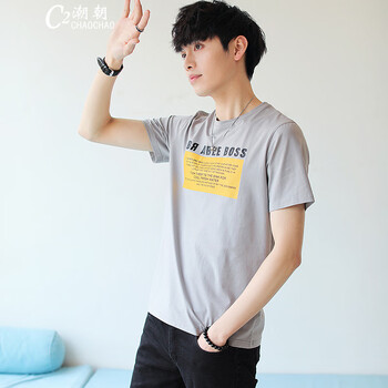 C2潮朝（C2CHAO CHAO） 短袖 男士T恤 8805 灰色 