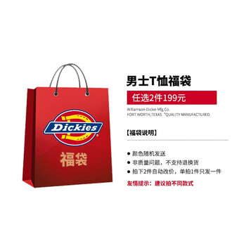 dickies 短袖 男士T恤 福袋二 