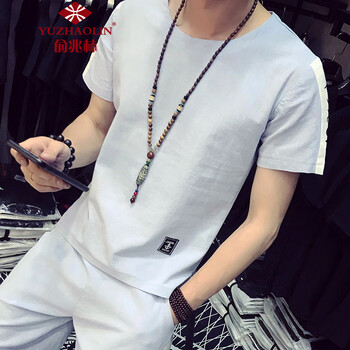 俞兆林（YUZHAOLIN） 短袖 男士T恤 T110天藍色 