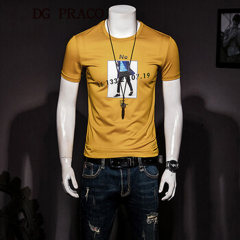 DG PRACO 短袖 男士T恤 黃色 XL，L，XXL，XXXL，M