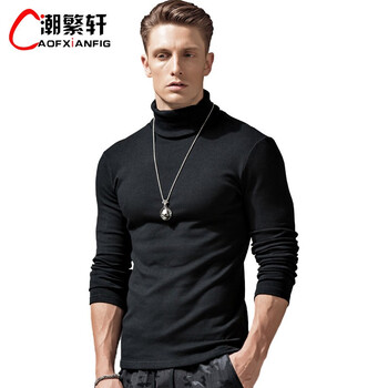 潮繁軒（CAOFXIANFIG） 長(zhǎng)袖 男士T恤 黑色 
