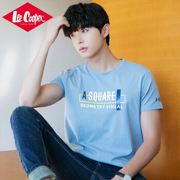 Lee Cooper 短袖 男士T恤 藍(lán)色 
