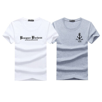 森馬（SEnMA） 短袖 男士T恤 一排字白+魚鉤灰官網(wǎng)旗艦店 