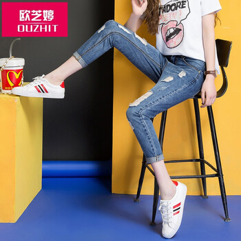 破洞牛仔褲，讓你秒變個性girl