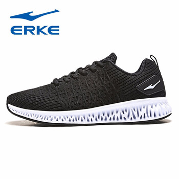 鴻星爾克（ERKE）跑步鞋黑色正白 