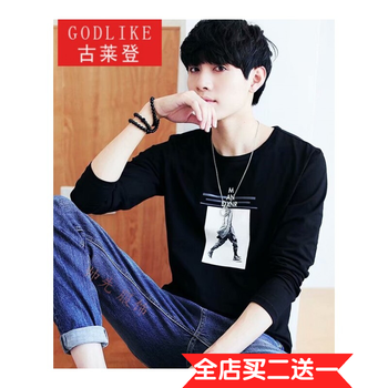 古萊登（GODLIKE） 長袖 男士T恤 走路黑色 