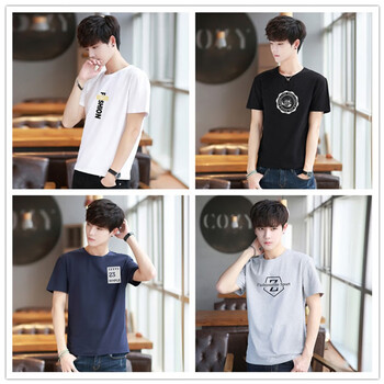 MartinLeo 短袖 男士T恤 T20白色+T23黑色+T25藍色+T30灰色 