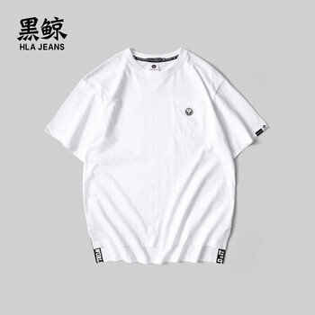 黑鯨（HLAJEANS） 短袖 男士T恤 漂白40 