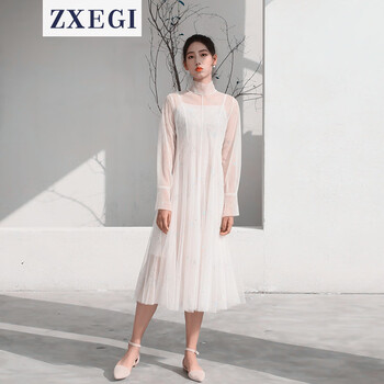 長(zhǎng)袖修身網(wǎng)紗襯衫