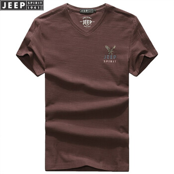 Jeep 短袖 男士T恤 4102咖啡（紫紅） 