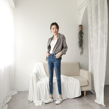 利科帕（LIKOPA） 高腰 鉛筆褲/小腳褲 女 九分褲 牛仔褲