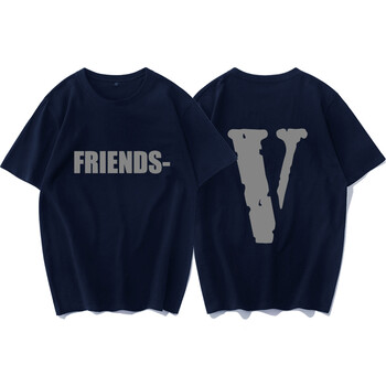 絡(luò)繹 短袖 男士T恤 藏青色 vlone 
