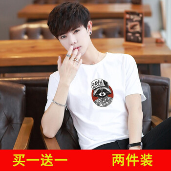 西域駱駝（VANCAMEL） 短袖 男士T恤 火箭熊-白色(單件裝) 