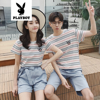 花花公子（PLAYBOY） 短袖 男士T恤 圖色男套裝 