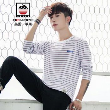 AEMAPE 長(zhǎng)袖 男士T恤 紫色 XL，L，M，XXXL，XXL，加大