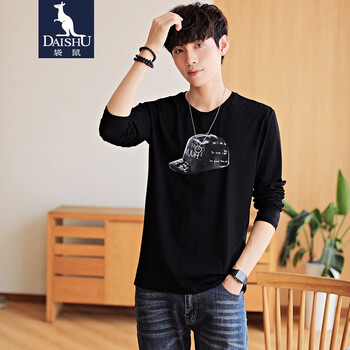 袋鼠（DAISHU） 長袖 男士T恤 DS8911黑色 XL，L，M，XXL，XXXL