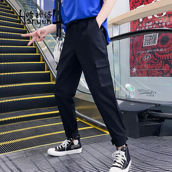 晗韻洛 低腰 工裝褲 女 九分褲 休閑褲