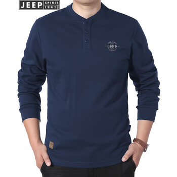 吉普（JEEP） 長(zhǎng)袖 男士T恤 藍(lán)色 XL，L，XXXL，M，XXL
