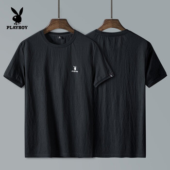 花花公子（PLAYBOY ESTABLISHED 1953） 短袖 男士T恤 908T黑色 