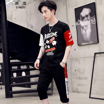 鼎度（DINGDU） 短袖 男士T恤 黑色B款 